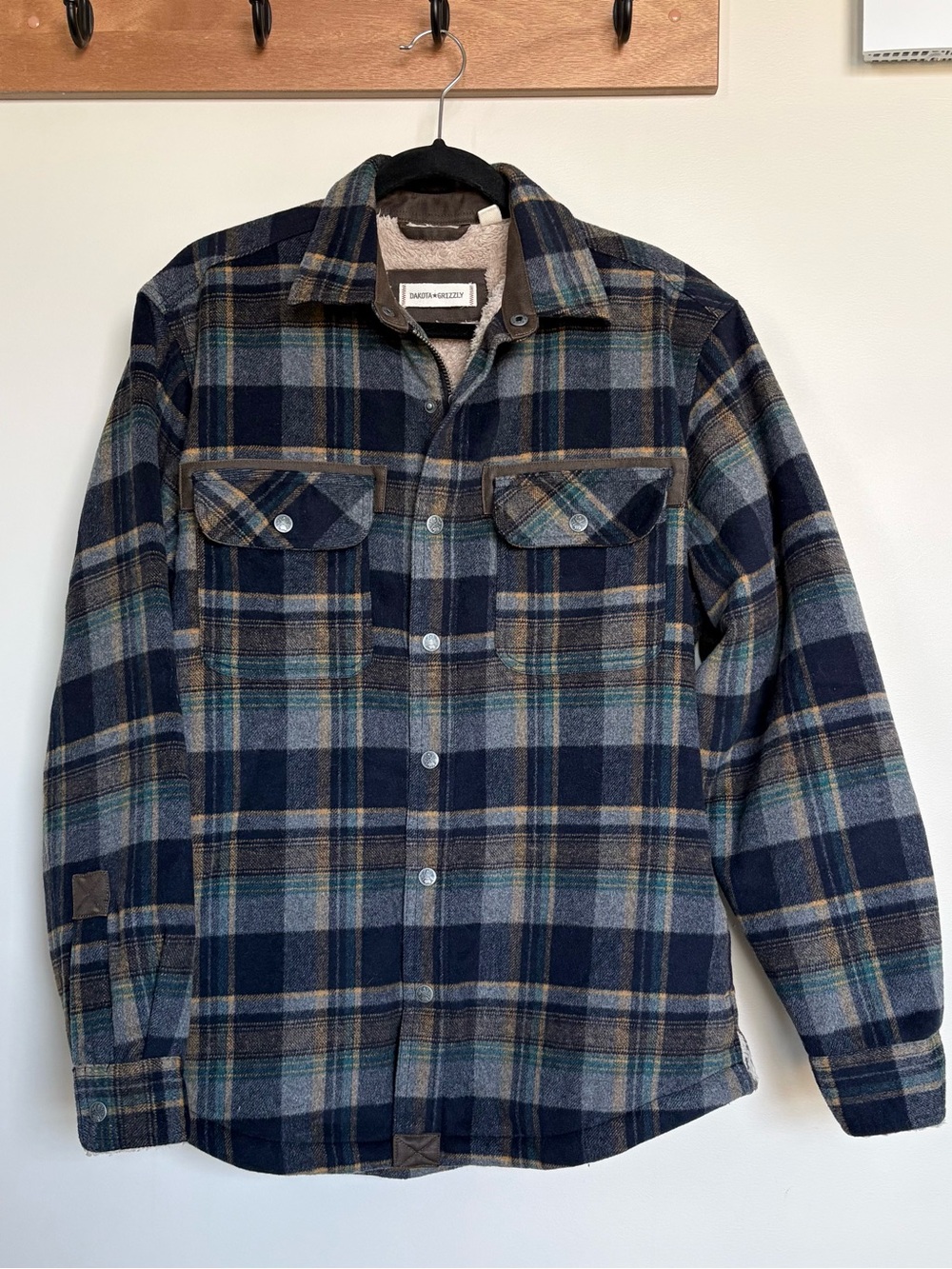Dakota Grizzly Wool Blend Plaid Sherpa Lined Jacket Men’s Large
